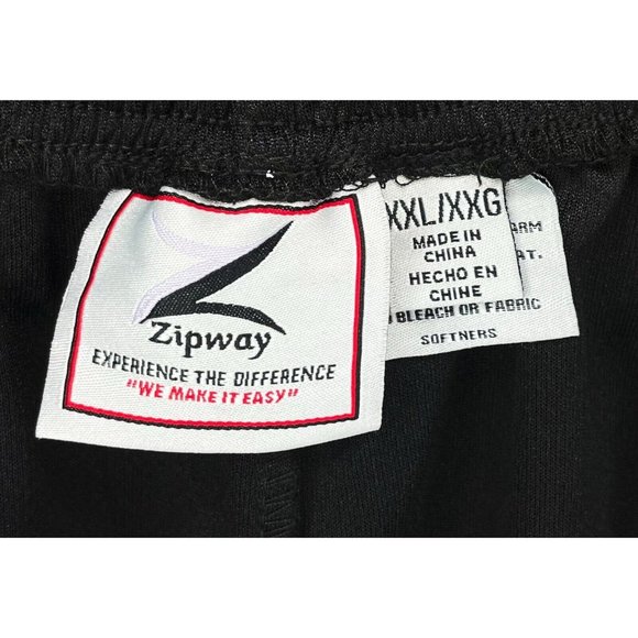 NWT ZIPWAY Tear Away Men’s Solid Black XXL Pants Zip & Hook Loop Active - Picture 8 of 8